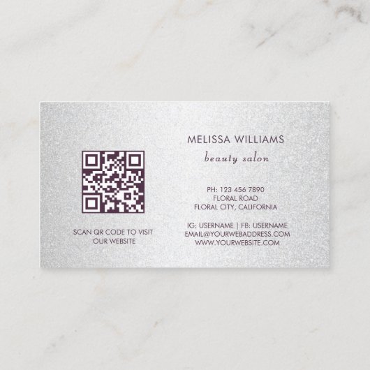 Professional Cherry Blossom Pink Silver 名刺 (裏面)