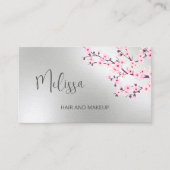 Professional Cherry Blossom Pink Silver Business C 名刺 (正面)