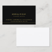 Professional Chic Simple Template Black And Gold 名刺 (正面/裏面)