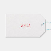 Professional classical calligraphy name custom red ギフトタグ (正面(横))