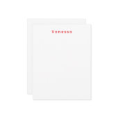 Professional classical calligraphy name custom red ノートカード (正面/裏面インサイチュ)