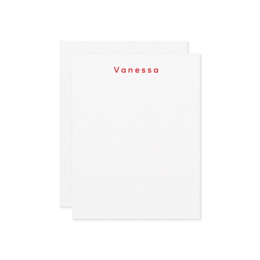 Professional classical calligraphy name custom red ノートカード (正面/裏面インサイチュ)