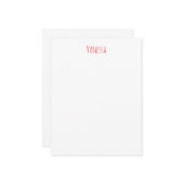 Professional classical calligraphy name custom red ノートカード (正面/裏面インサイチュ)