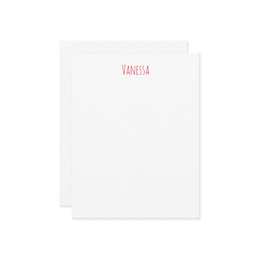 Professional classical calligraphy name custom red ノートカード (正面/裏面インサイチュ)