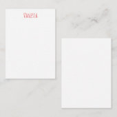 Professional classical calligraphy name custom red ノートカード (正面/裏面)