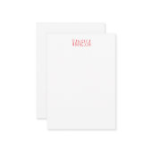 Professional classical calligraphy name custom red ノートカード (正面/裏面インサイチュ)