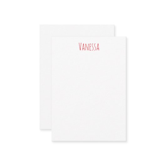 Professional classical calligraphy name custom red ノートカード (正面/裏面インサイチュ)