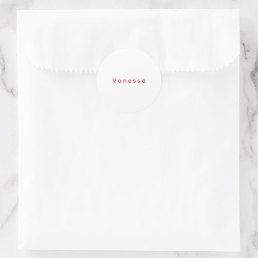 Professional classical calligraphy name custom red ラウンドシール (バッグ)