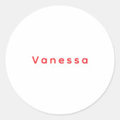 Professional classical calligraphy name custom red ラウンドシール (正面)