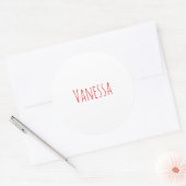 Professional classical calligraphy name custom red ラウンドシール (封筒)