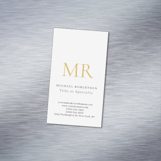 Professional Classical Monogram Minimalist Plain マグネット名刺 (インサイチュ)