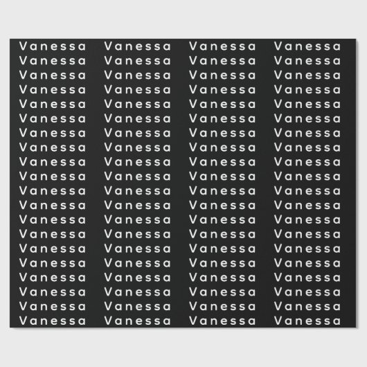 Professional classical plain name custom black ラッピングペーパー (フラット)