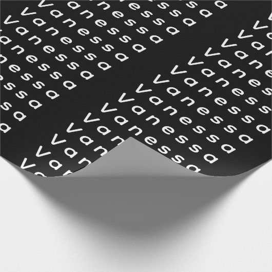 Professional classical plain name custom black ラッピングペーパー (角)