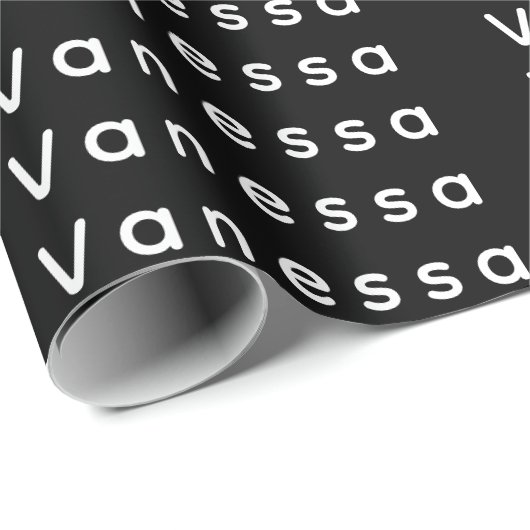 Professional classical plain name custom black ラッピングペーパー (ロールコーナー)