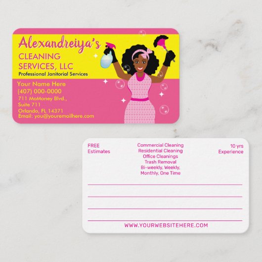 Professional Cleaning/Janitorial Housekeeping Serv 名刺 (正面/裏面)