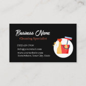Professional Cleaning Service Black Business Card 名刺 (裏面)
