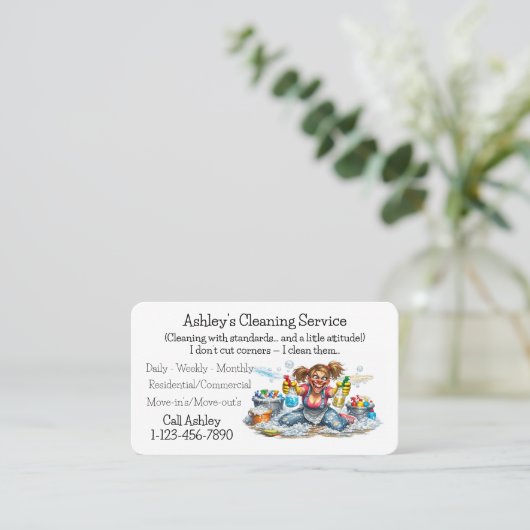 Professional Cleaning Service Design 名刺 (スタンド正面)