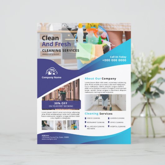 Professional Cleaning Service Flyer Template (スタンド正面)