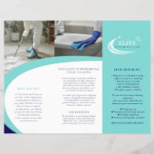 Professional cleaning services leaflet aqua blue チラシ (正面)