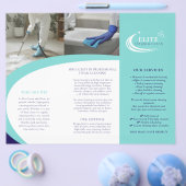 Professional cleaning services leaflet aqua blue チラシ (シングル)