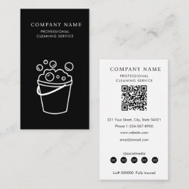 Professional Cleaning Services Logo Modern Black 名刺