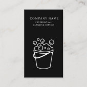 Professional Cleaning Services Logo Modern Black 名刺 (正面)