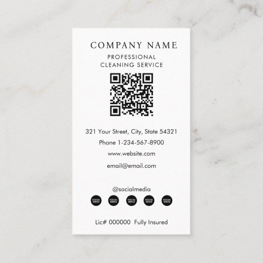 Professional Cleaning Services Logo Modern Boho 名刺 (裏面)