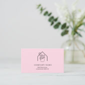 Professional Cleaning Services Logo Modern Pink 名刺 (スタンド正面)