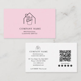 Professional Cleaning Services Logo Modern Pink 名刺