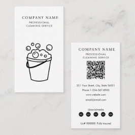 Professional Cleaning Services Logo Modern White 名刺