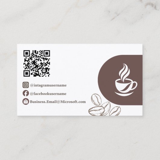 Professional Coffee Shop Barista Modern Custom 名刺 (裏面)