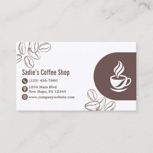 Professional Coffee Shop Barista Modern Custom 名刺 (正面)