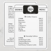 Professional Coffee Shop Personalized Drinks Menu メニュー (正面/裏面)