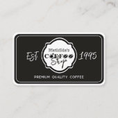 Professional Coffee Shop Personalized Logo Black  名刺 (正面)