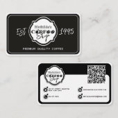 Professional Coffee Shop Personalized Logo Black  名刺 (正面/裏面)
