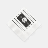 Professional Coffee Shop Personalized Logo Black  縁ありカクテルナプキン (角)