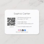 Professional Colorful Hair Salon Comb Logo QR Code 名刺 (裏面)