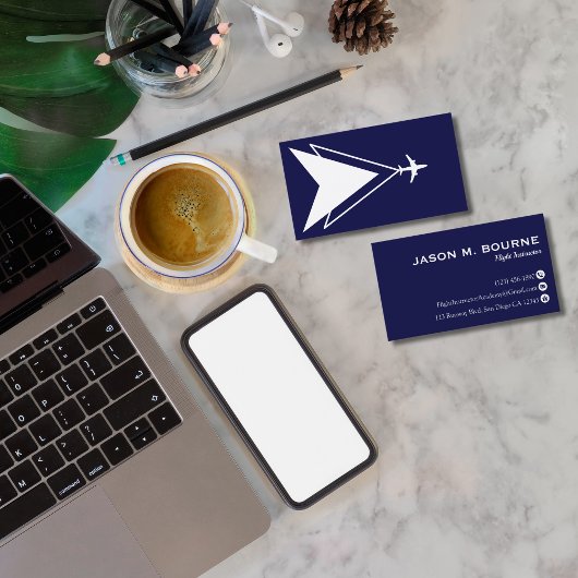 Professional Company Pilot Navy Blue Aviation  名刺