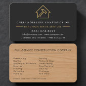 Professional Construction Worker Black Gold 名刺