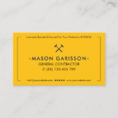 Professional Construction Yellow Black Contractor 名刺 (正面)