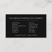 Professional Contractor Photo 名刺 (裏面)