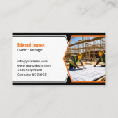 Professional Contractor Tools Orange White 名刺 (裏面)