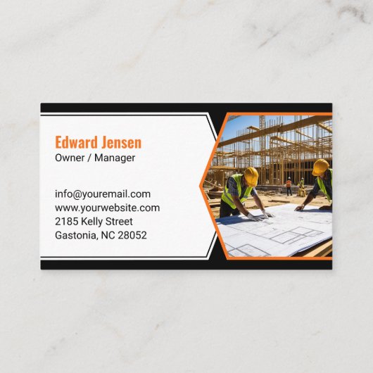 Professional Contractor Tools Orange White 名刺 (裏面)