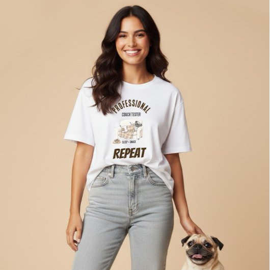 Professional Couch Tester – Cozy Paws Collection Tシャツ