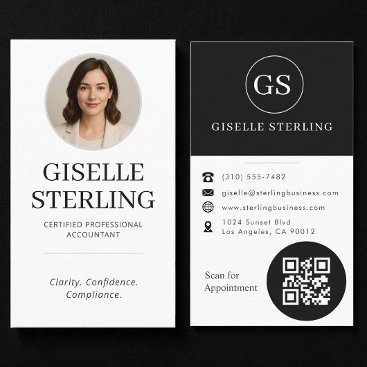 Professional CPA Accountant Photo QR Code 名刺