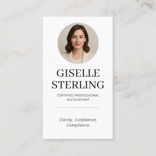 Professional CPA Accountant Photo QR Code 名刺 (正面)