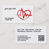 Professional CPR Instructor Business Cards with QR 名刺 (正面/裏面)