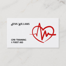 Professional CPR Instructor Business Cards with QR 名刺