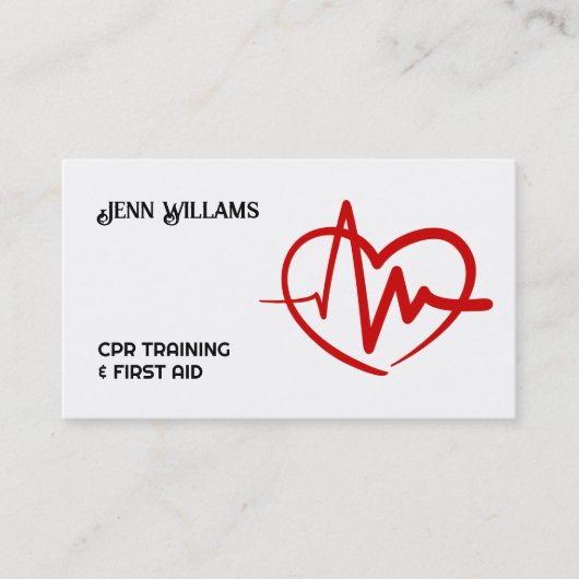 Professional CPR Instructor Business Cards with QR 名刺 (正面)