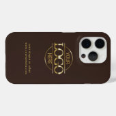 Professional Custom Business Logo | Brown Minimal Case-Mate iPhoneケース (裏面 (横))